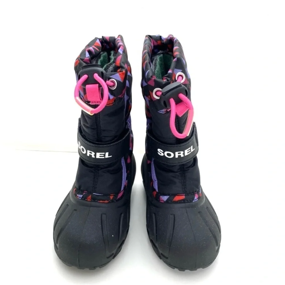 SOREL Youth Flurry Print Winter Snow Shell Boot in purple with Black 1755432010
